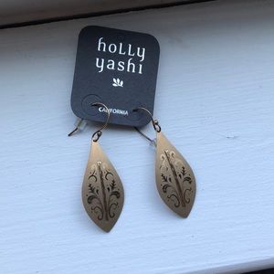 NWT Holly Yashi gold dangly earrings